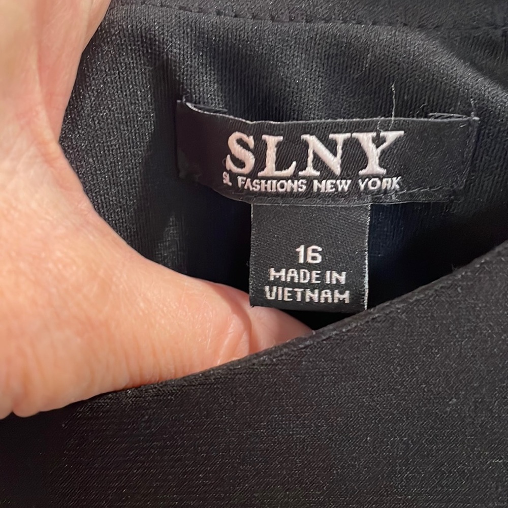 SLNY FIT AND FLARE MIDI SLEEVELESS JEWEL NECK DRESS BLACK PINK FLORAL STRIPES 16 - Picture 12 of 14